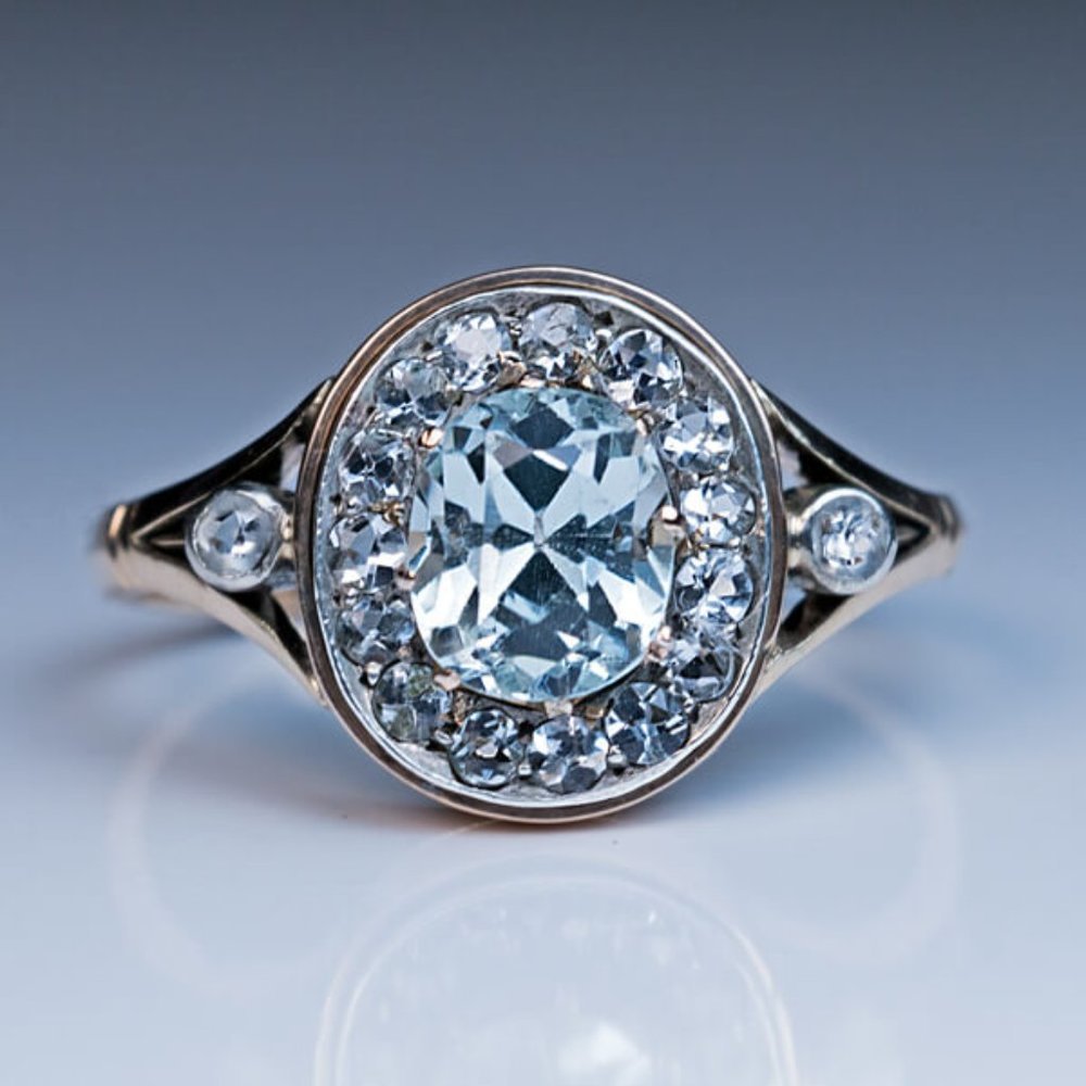 Refine Oval Pure Blue Zircon Silver Elegant Rings For Women, Pd674